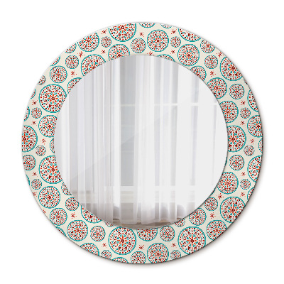 Round decorative wall mirror Boho pattern