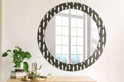 Round decorative wall mirror Feathers