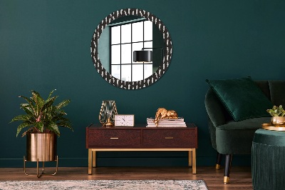 Round decorative wall mirror Feathers