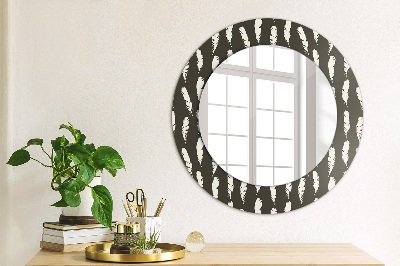 Round decorative wall mirror Feathers