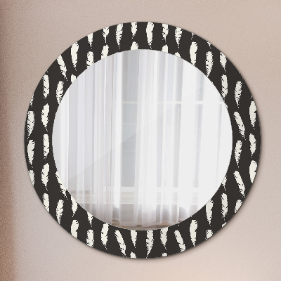 Round decorative wall mirror Feathers