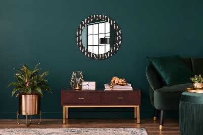 Round decorative wall mirror Feathers