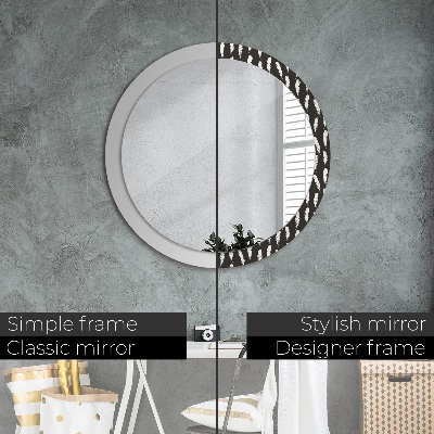 Round decorative wall mirror Feathers