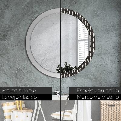 Round decorative wall mirror Feathers