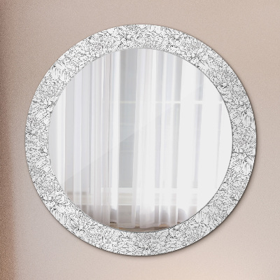 Round decorative wall mirror Lotus flowers