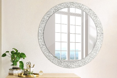 Round decorative wall mirror Lotus flowers