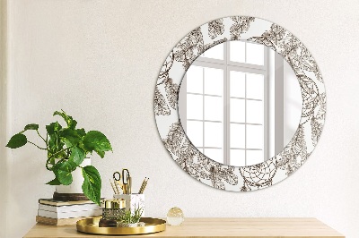 Round decorative wall mirror Dreamcatcher feathers