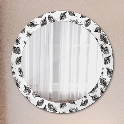 Round decorative wall mirror Feathers