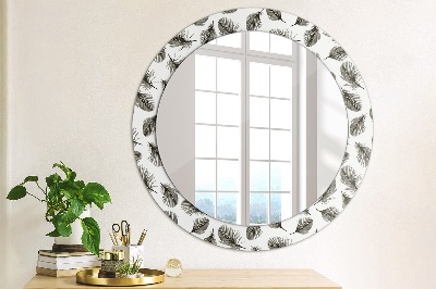 Round decorative wall mirror Feathers