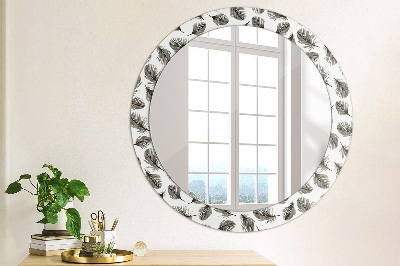 Round decorative wall mirror Feathers