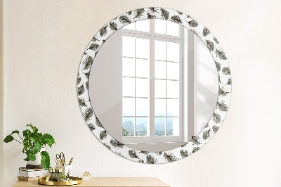 Round decorative wall mirror Feathers