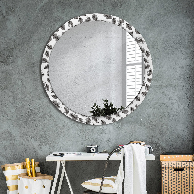 Round decorative wall mirror Feathers