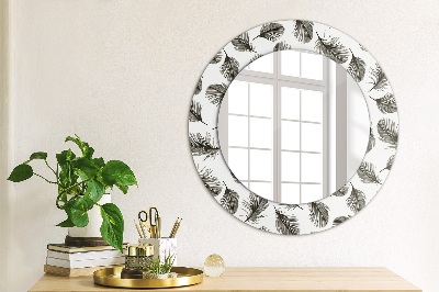 Round decorative wall mirror Feathers