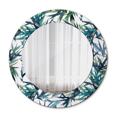 Round mirror decor Blue palms