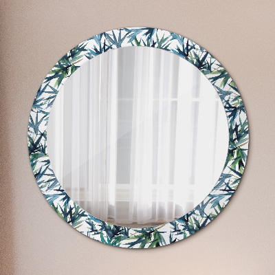 Round mirror decor Blue palms