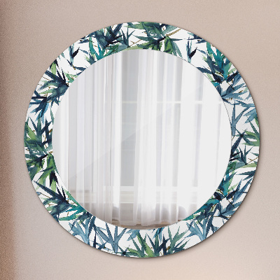 Round mirror decor Blue palms