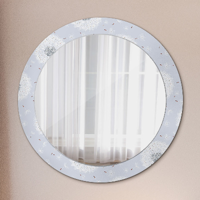 Round mirror decor Flowers dandelions