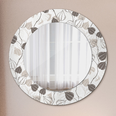 Round decorative wall mirror Abstract floral