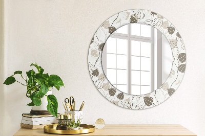 Round decorative wall mirror Abstract floral