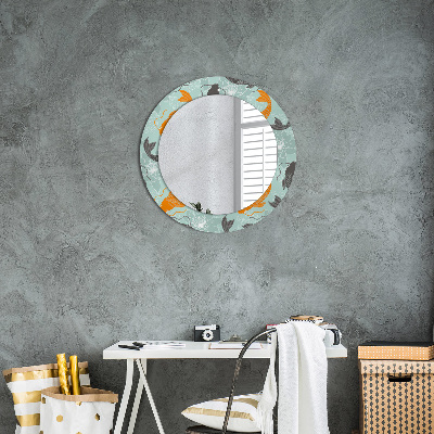 Round decorative wall mirror Chinese carp