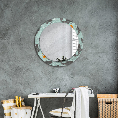 Round decorative wall mirror Chinese carp