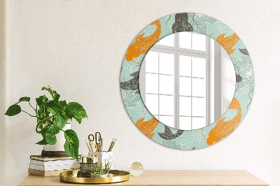 Round decorative wall mirror Chinese carp