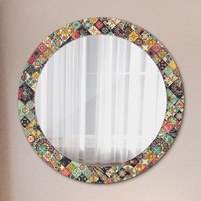 Round decorative wall mirror Ethnic floral