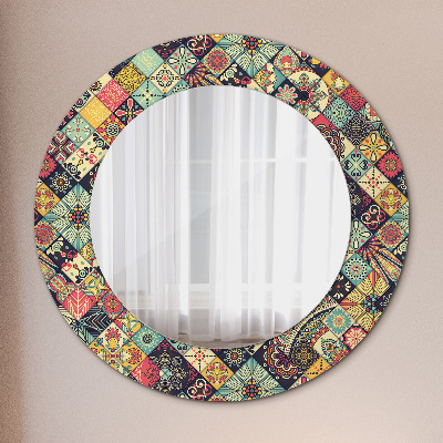 Round decorative wall mirror Ethnic floral