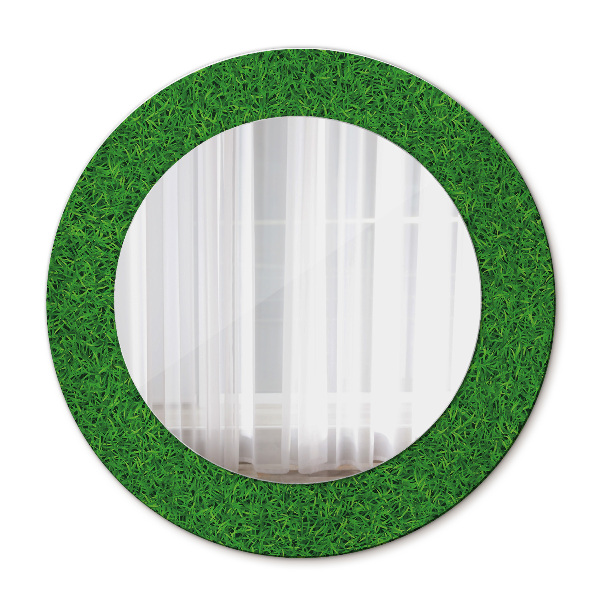 Round decorative wall mirror Green grass