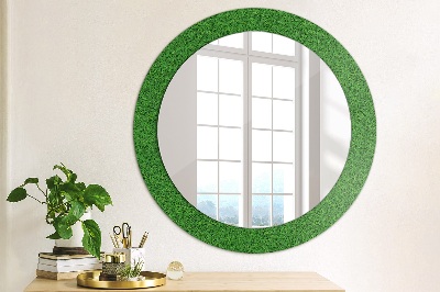 Round decorative wall mirror Green grass