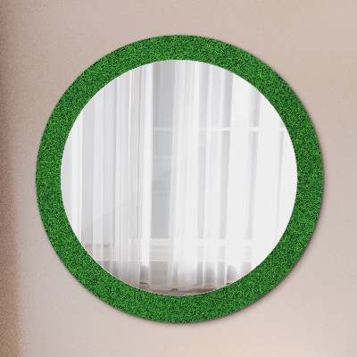 Round decorative wall mirror Green grass