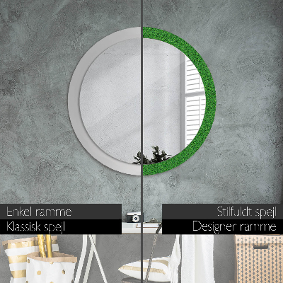 Round decorative wall mirror Green grass