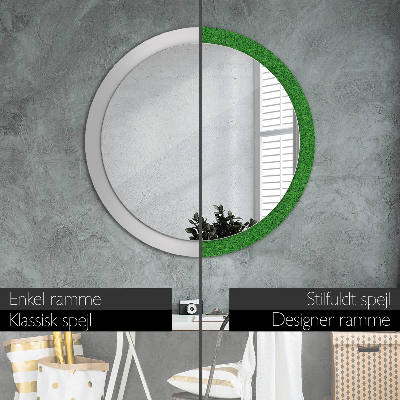 Round decorative wall mirror Green grass