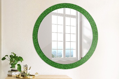 Round decorative wall mirror Green grass