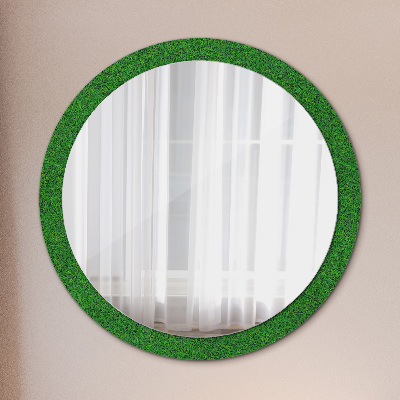 Round decorative wall mirror Green grass