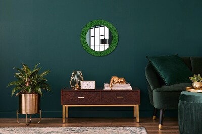 Round decorative wall mirror Green grass