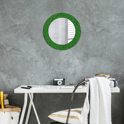 Round decorative wall mirror Green grass