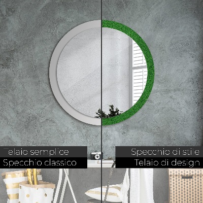 Round decorative wall mirror Green grass