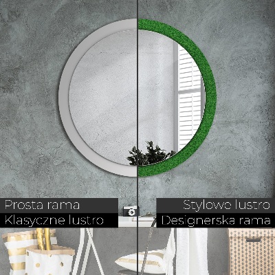 Round decorative wall mirror Green grass