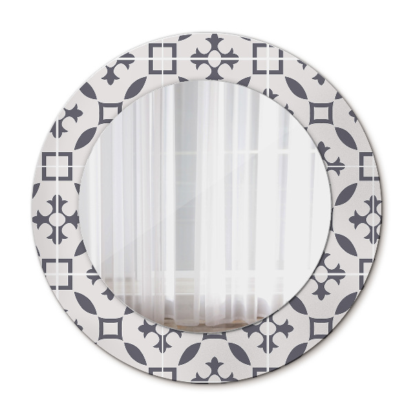 Round mirror decor Antique tiles