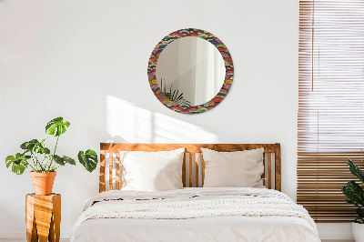 Round mirror printed frame Bohemian ornament