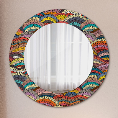 Round mirror printed frame Bohemian ornament