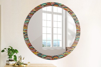 Round mirror printed frame Bohemian ornament