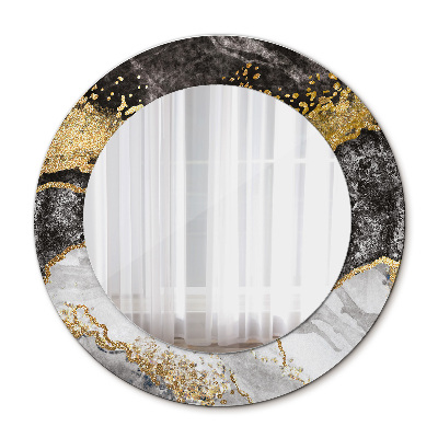 Round decorative wall mirror Marble and gold