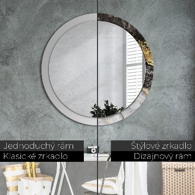 Round decorative wall mirror Marble and gold