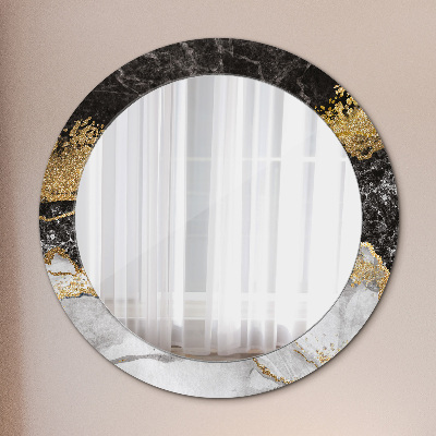 Round decorative wall mirror Marble and gold