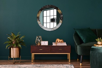 Round decorative wall mirror Marble and gold