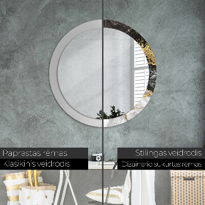 Round decorative wall mirror Marble and gold