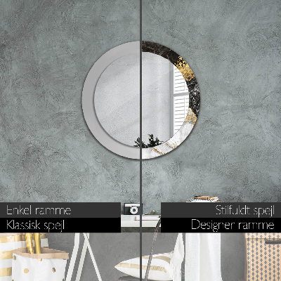 Round decorative wall mirror Marble and gold