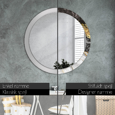 Round decorative wall mirror Marble and gold